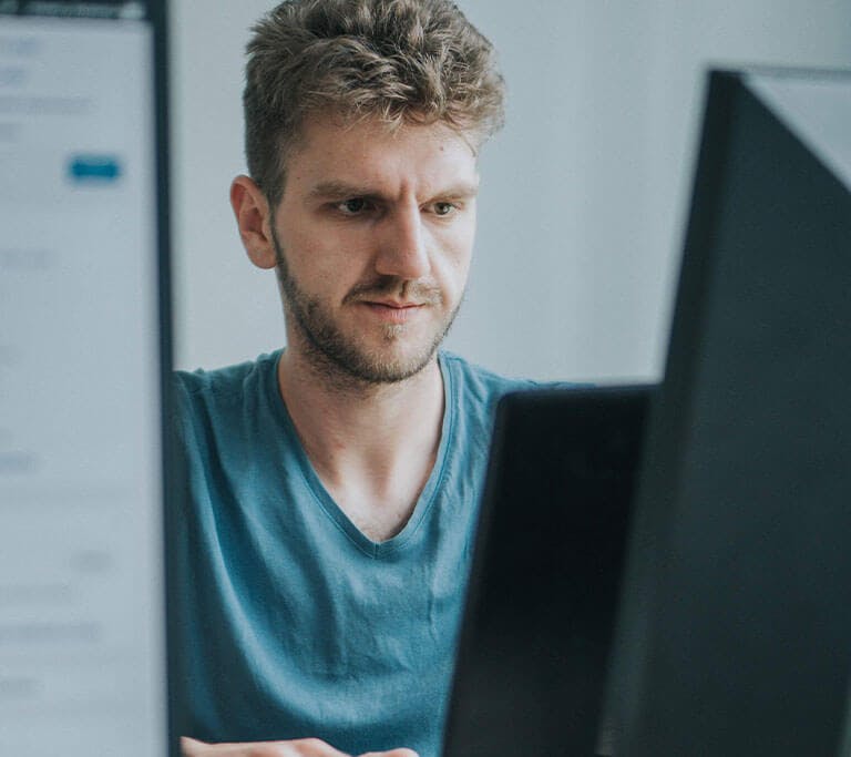 Man working on computer