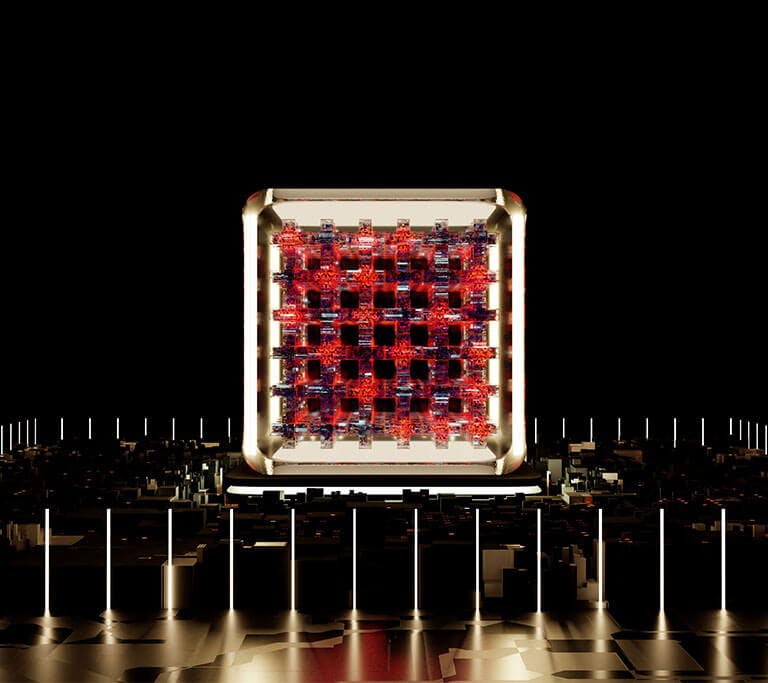 Close-up view of a modern quantum computer processor, illustrating the current NISQ era of intermediate-scale quantum hardware
