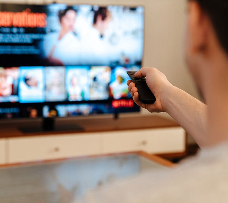 pointing remote at tv