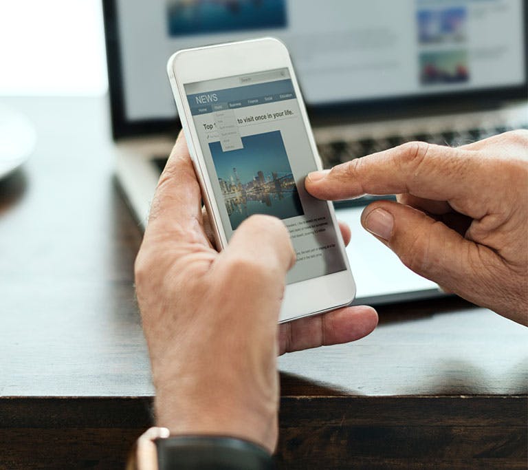 scrolling website on phone