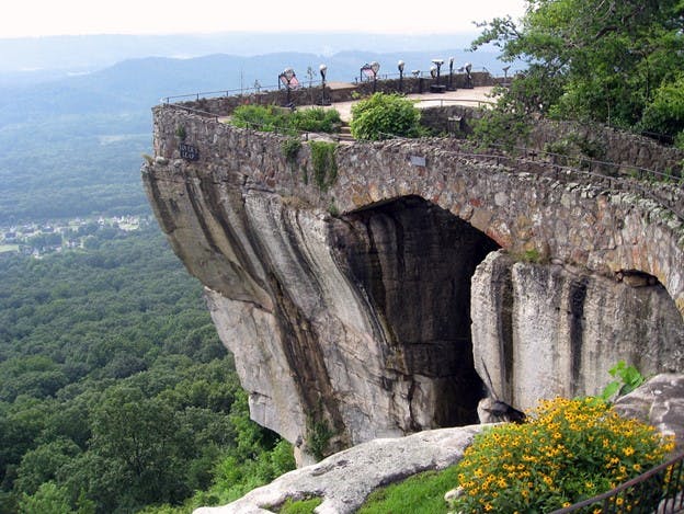 Lover’s leap at Rock City on Lookout Mountain in Chattanooga, TN