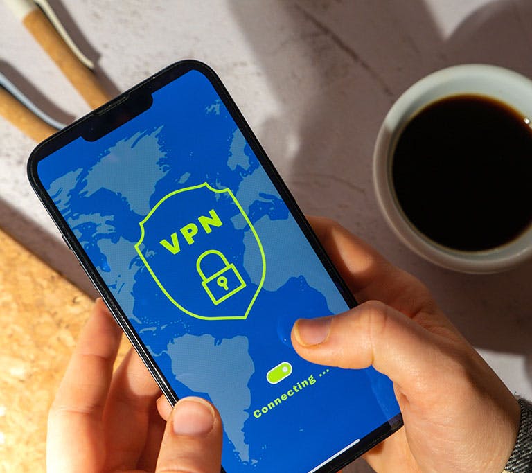 person using vpn on phone